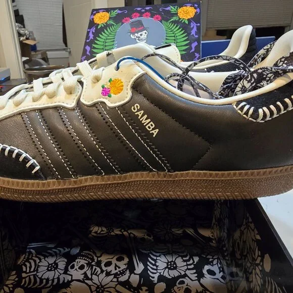 Adidas x Día de Los Muertos - Samba OG Black Men's Size 10 J13932 Sneaker NEW - Picture 5 of 15